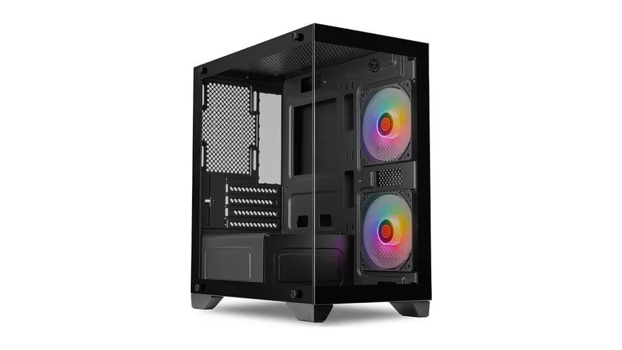 Gabinete Gamer TGT Gladiator, Rainbow, Mid-Tower, Lateral de Vidro, Com 2 Fans, Preto, TGT-GLD-BK