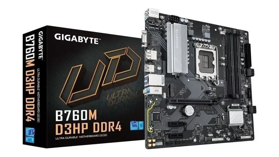Placa Mãe Gigabyte B760M D3HP DDR4 LGA 1700 4x DDR4 Chipset B760 mATX