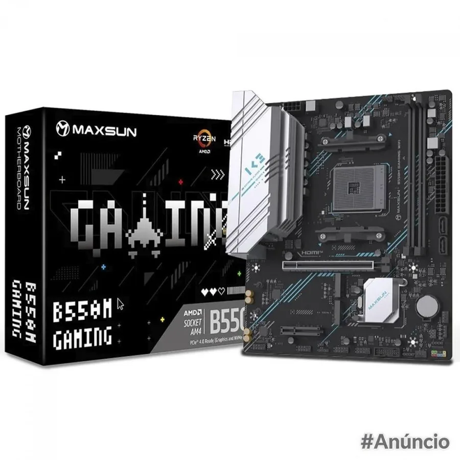 Placa Mãe MAXSUN MS-B550M Gaming WIFI, Chipset B550, AMD AM4, mATX, DDR4