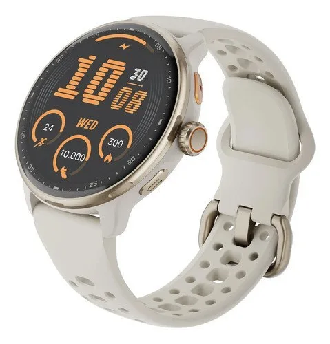 Relógio Inteligente Gps Smartwatch Amoled 3atm Outdoor Strar Preto Mesh Bege