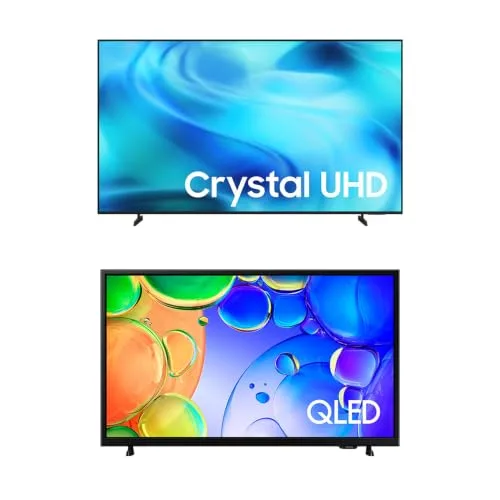 Samsung Combo Smart TV 70 Crystal UHD 4K U8000H  Samsung Smart TV 43 QLED Full HD