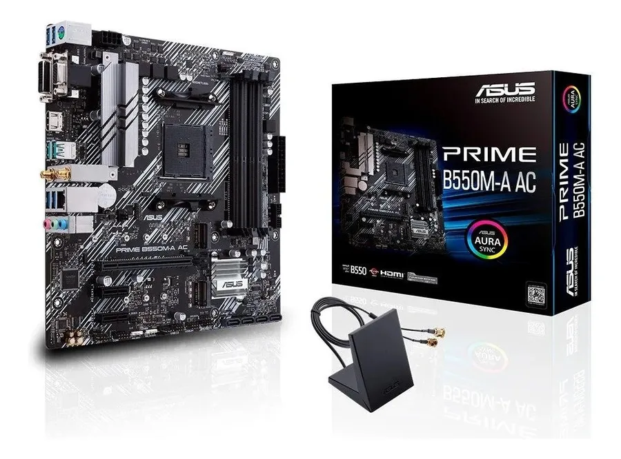Placa-mãe Asus Prime B550m-a Ac Amd Am4 Matx Ddr4 Wi-fi