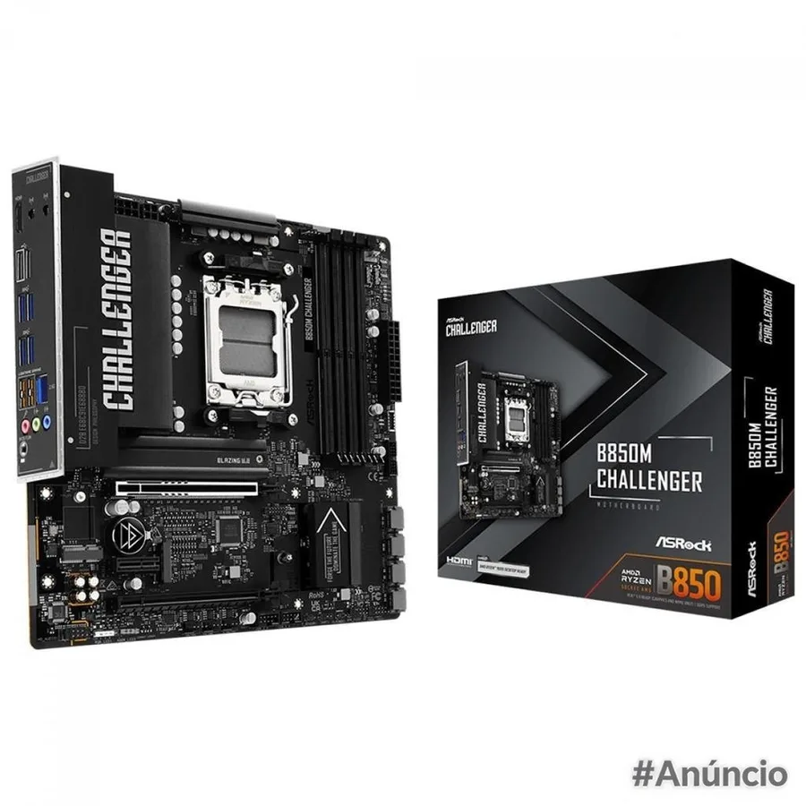 Placa Mãe ASRock B850M Challenger, Chipset B850, AMD AM5, mATX, DDR5