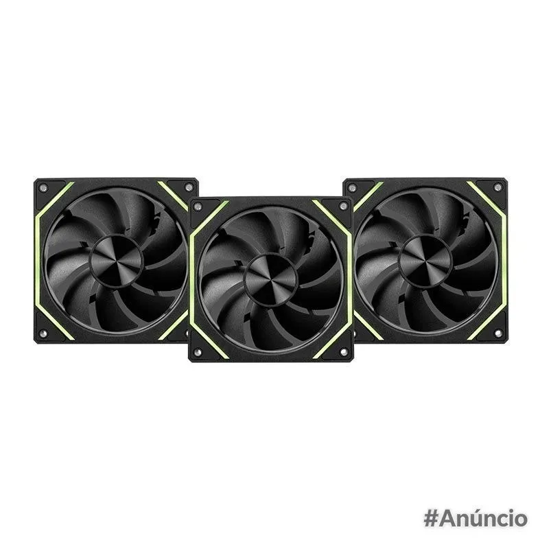 Kit Ventoinhas Pichau Ventus NX, ARGB, 3x120mm, Preto, PCH-VTNX3-BK01