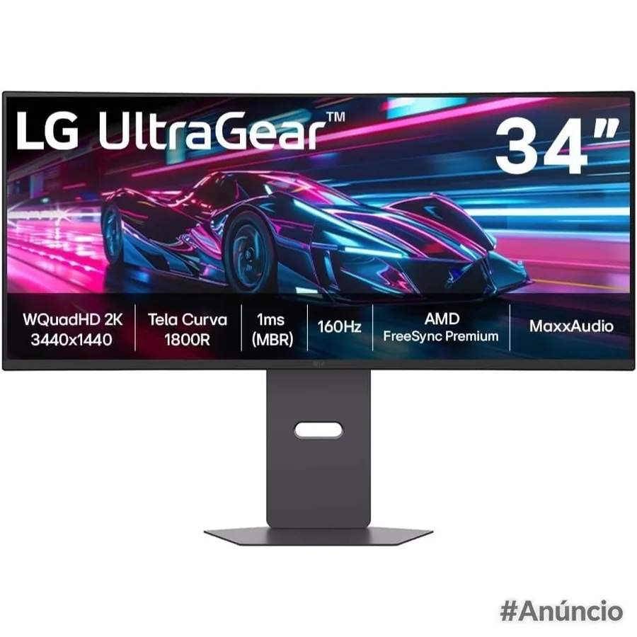 Monitor Gamer LG UltraGear Curvo 34 QuadHD 2K UltraWide 160Hz HDR10