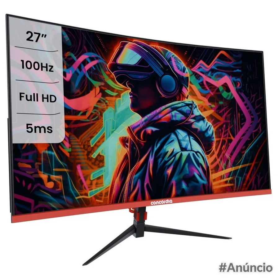 Monitor Gamer Curvo 27 CZ270F Concórdia 100HZ LED FULL HD HDMI VGA SRGB 99