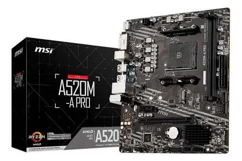 Placa-mãe Msi A520m-a Pro Amd Am4 Matx Ddr4 Preto Preto