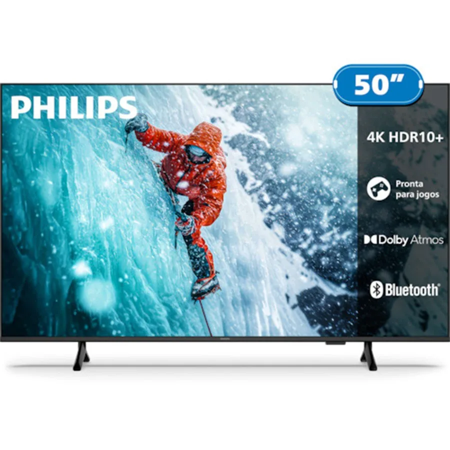 Smart TV Philips 50 Polegadas 4K 50PUG730078 UHD Titan OS Pixel Precise Comando de Voz