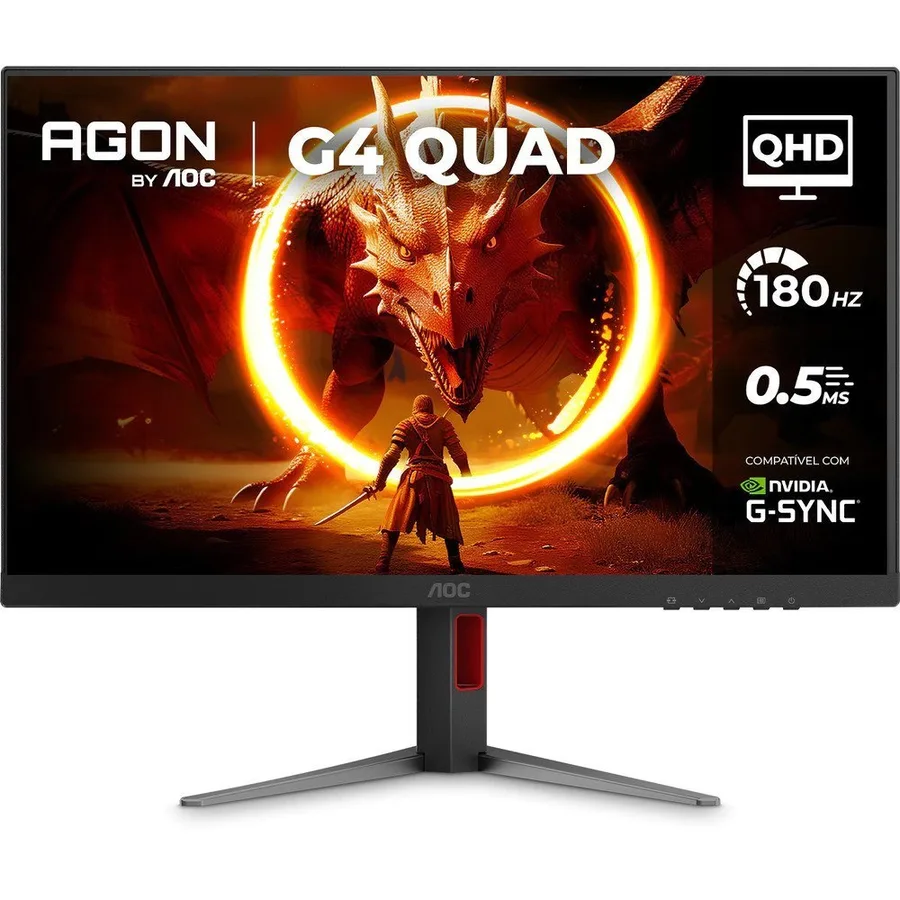 Monitor Gamer AOC AGON QUAD 27 QHD 180Hz 0,5ms IPS HDR10 Base Ajustável Q27G4F