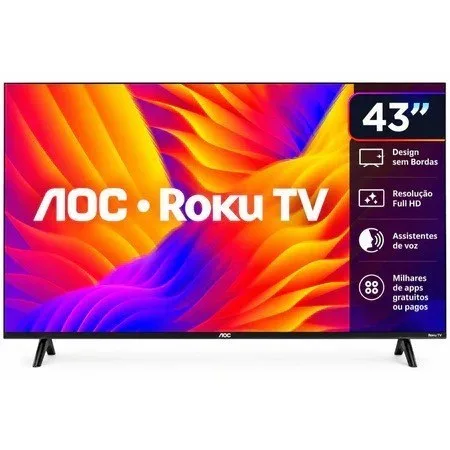Smart TV AOC 43 Full HD LED Roku Wi-Fi USB HDMI 43S515578G