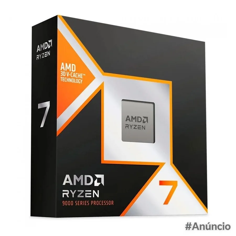 Processador Amd Ryzen 7 9800X3D 4 7Ghz 5 2Ghz Max Turbo Cache 8 MB 8 Nucleos 16 Threads Am5 Sem Video Integrado 100 100001084Wof