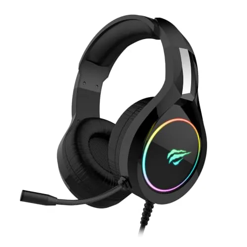 Havit Headphone Fone de Ouvido H2232d, Gamer, Iluminação RGB, com Microfone, Falante de 50mm, Conector 3.5mm, HAVIT, HV-H2232d, Cabo USB para Iluminação