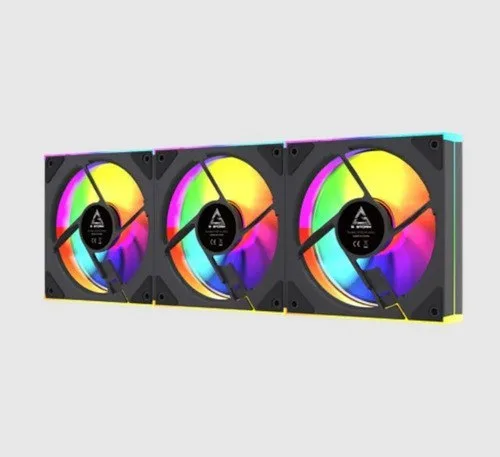 Kit Com 3 Cooler Para Gabinete Gstorm Frost 12cm Pretoargb Preto