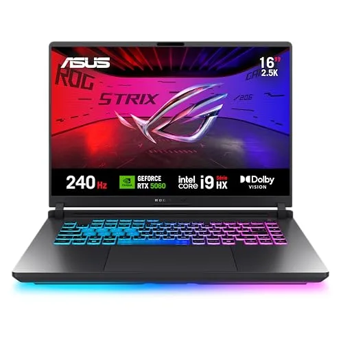 Notebook ASUS ROG Strix G16, Intel Core i9, RTX 5060, 16GB, 512GB SSD W11 Home, 16.0, Eclipse Gray - G615JMR-S5001W