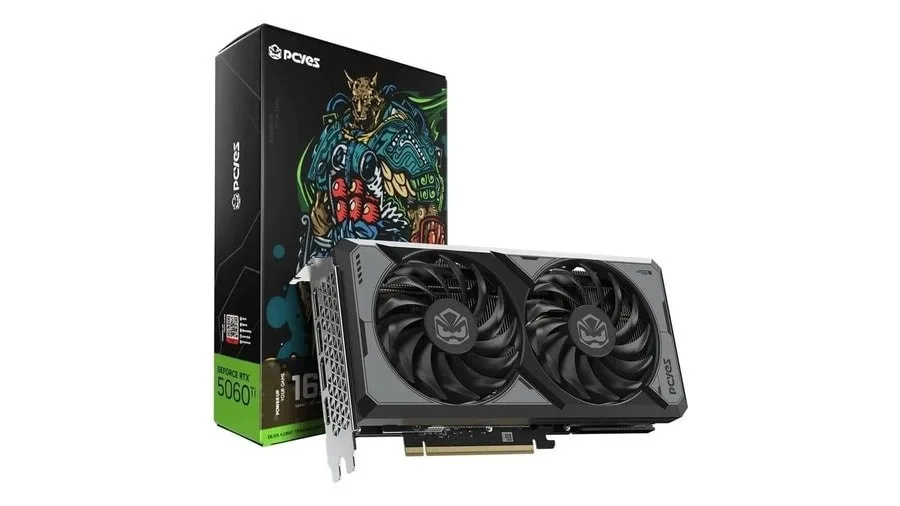 Placa de Vídeo PCYES GeForce RTX 5060 Ti, 16GB, GDDR7, 128-bit, PVRTX5060TIB2F16G