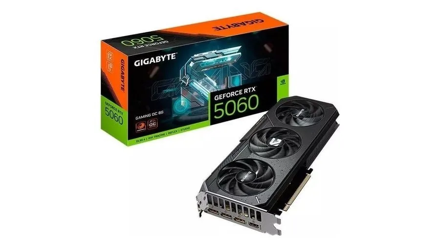 Placa de Video Gigabyte GeForce RTX 5060 Gaming OC, 8GB, GDDR7, 128-bit, GV-N5060GAMING-OC-8GD