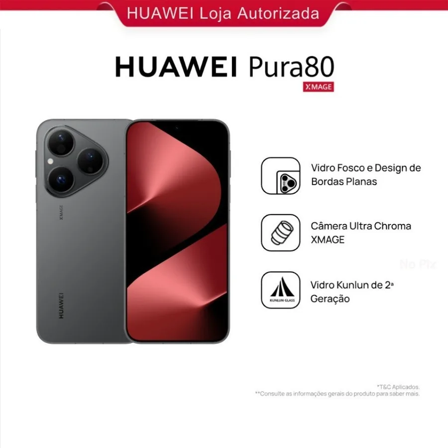 HUAWEI Pura 80 12GB256GB  Smartphone  12GB256GB  Câmera Ultra Chroma XMAGE  Preto
