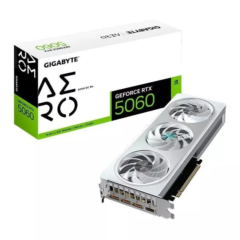 Placa de Video Gigabyte GeForce RTX 5060 Aero OC, 8GB, GDDR7, 128-bit, GV-N5060AERO-OC-8GD