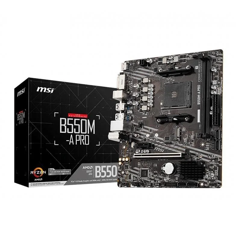 Placa Mãe MSI B550M-A PRO, DDR4, Socket AMD AM4, mATX, Chipset B550, MSIB550MAPRO