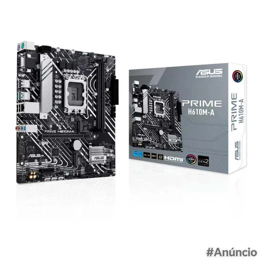 Placa Mae Asus Prime H610M A Intel M Atx Ddr5 Preto 90Mb1G20 M0Eay0