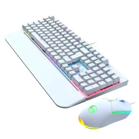 Kit Teclado Mecânico Gamer Switch Blue RGB  Mouse 3200DPI Anti-Ghosting PC - ESCOLHA POR MODELO