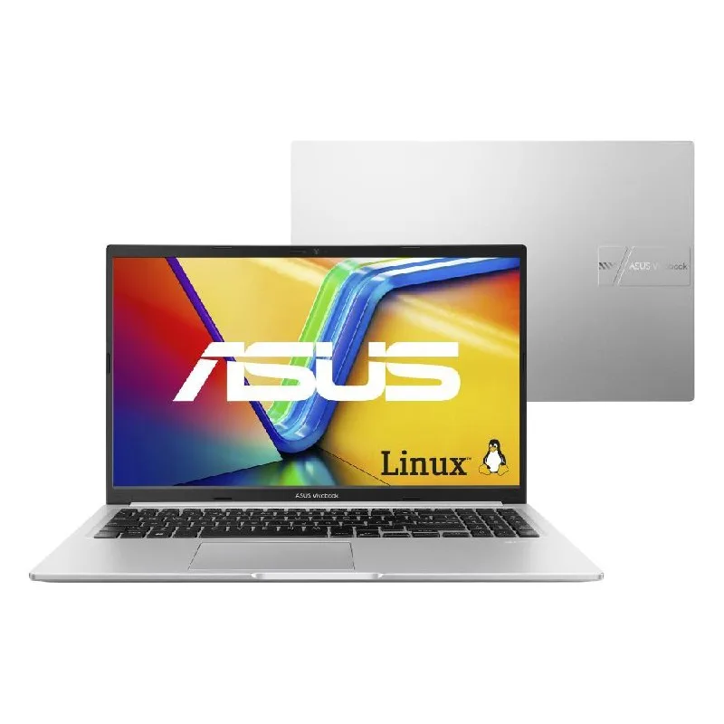 Notebook ASUS Vivobook 15 M1502YA AMD Ryzen 7 5825U 8GB Ram 512GB SSD Linux 15,6 FHD Silver - NJ611