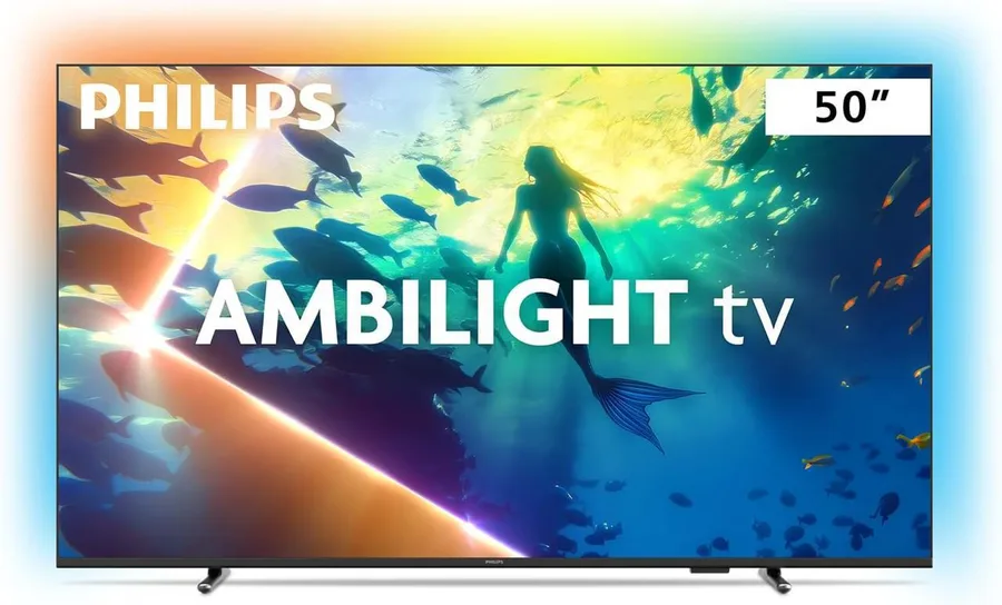 PHILIPS, Smart TV Ambilight 50 4K, Titan OS, 50PUG810078, Comando de Voz, HDR10Dolby Atmos, VRRALLM, Bluetooth