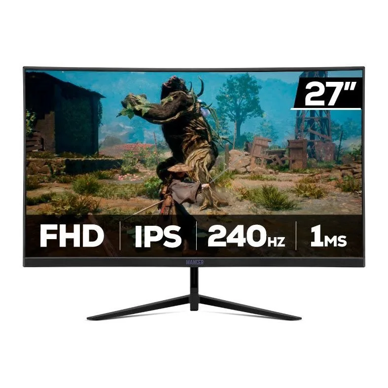 Monitor Gamer Mancer Valak VX240S 27 Pol, IPS, Curvo FHD 1ms 240Hz FreeSync HDMIDP, MCR-VX240S-BL01