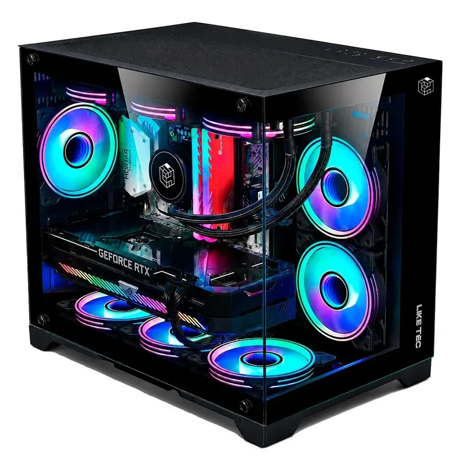 Gabinete Gamer Liketec Mad Rock Black Mini Tower M Atx Frente E Lateral Em Vidro 4 Ventoinhas Preto Lc Cb3X2 Madrock