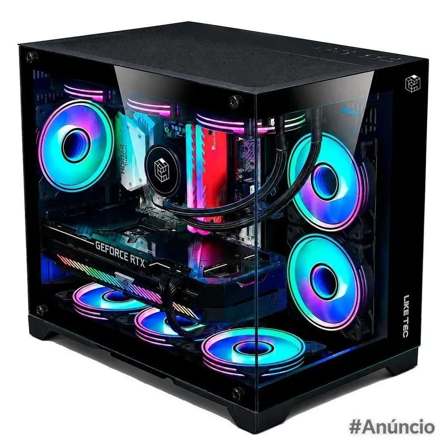 Gabinete Gamer Liketec Mad Rock Black Mini Tower M Atx Frente E Lateral Em Vidro 4 Ventoinhas Preto Lc Cb3X2 Madrock