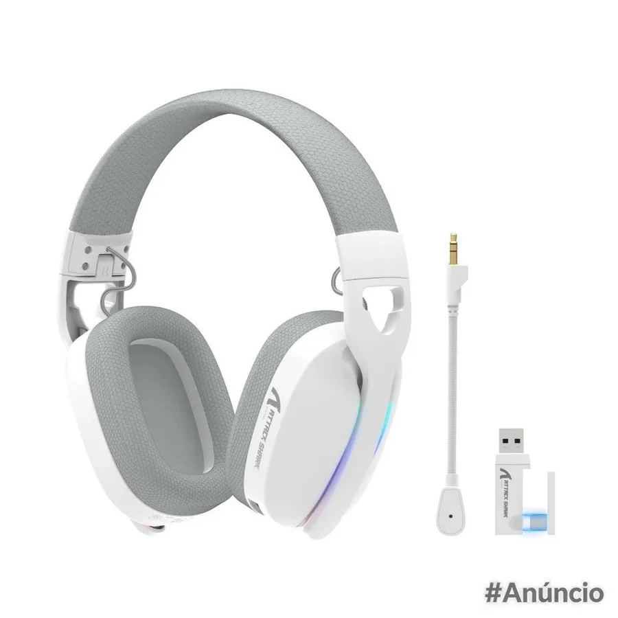 Headset Gamer Sem Fio Attack Shark L90 Bluetooth High Fidelity Branco L90