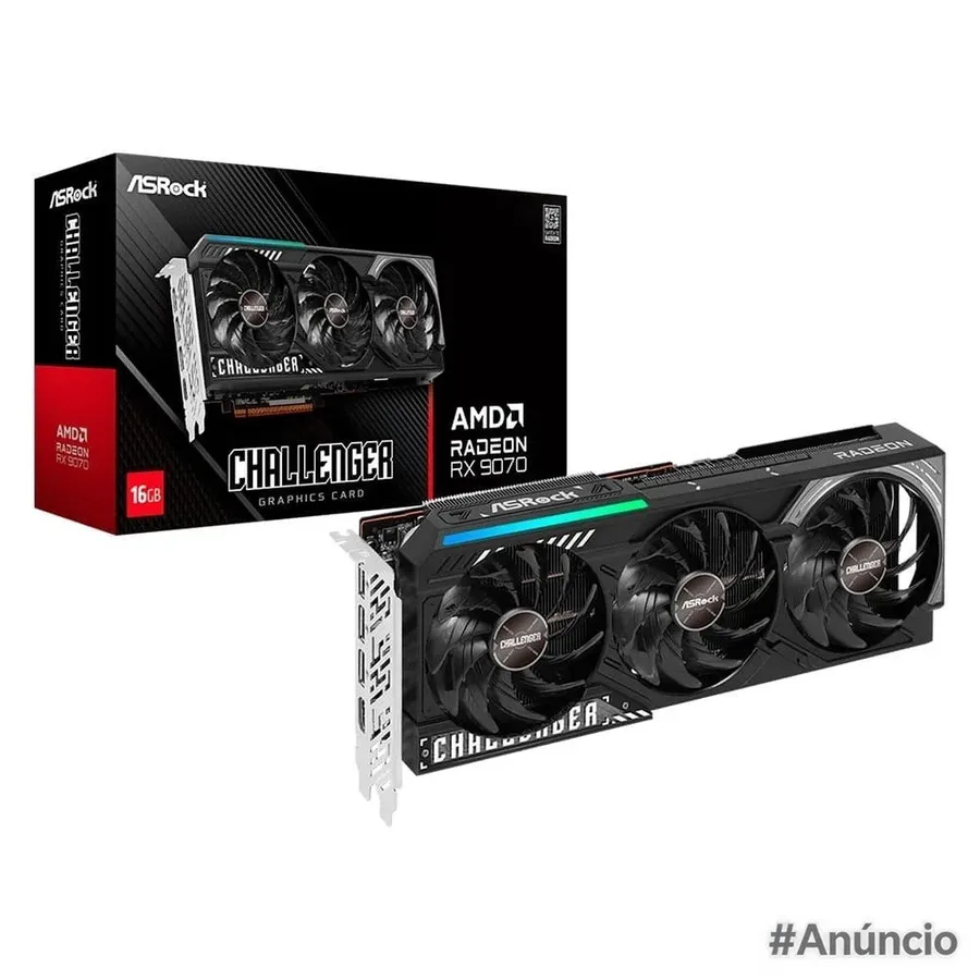 Placa De Video Asrock Rx 9070 Challenger Amd Radeon Led 16GB Gddr6 Fidelityfx Rdna 90 Ga5Nzz 00Uanf