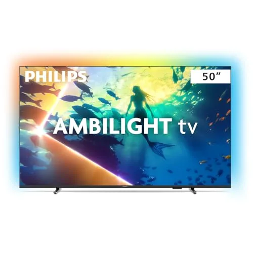 PHILIPS, Smart TV Ambilight 50 4K, Titan OS, 50PUG810078, Comando de Voz, HDR10Dolby Atmos, VRRALLM, Bluetooth