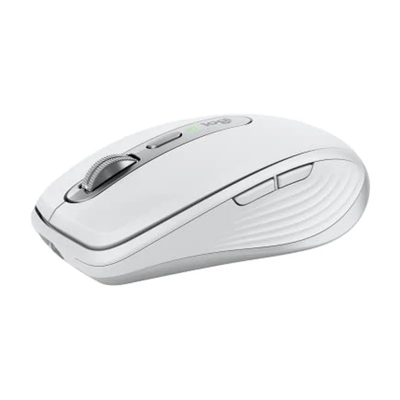 Mouse sem fio Logitech MX Anywhere 3S Compacto, Rolagem rápida, Uso em Qualquer Superfície, Clique Silencioso, Botões programáveis, Recarregável, Conexão Bluetooth - Cinza Claro