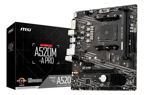 Placa-mãe Msi A520m-a Pro Am4 Matx Ddr4 Preto