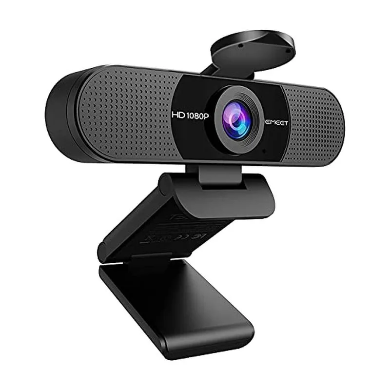 EMEET Webcam 1080p com microfone, câmera Web C960, webcam de streaming de 2 microfones, câmera de computador FOV de 90, webcam USB Plug and Play para chamadas onlineconferências,