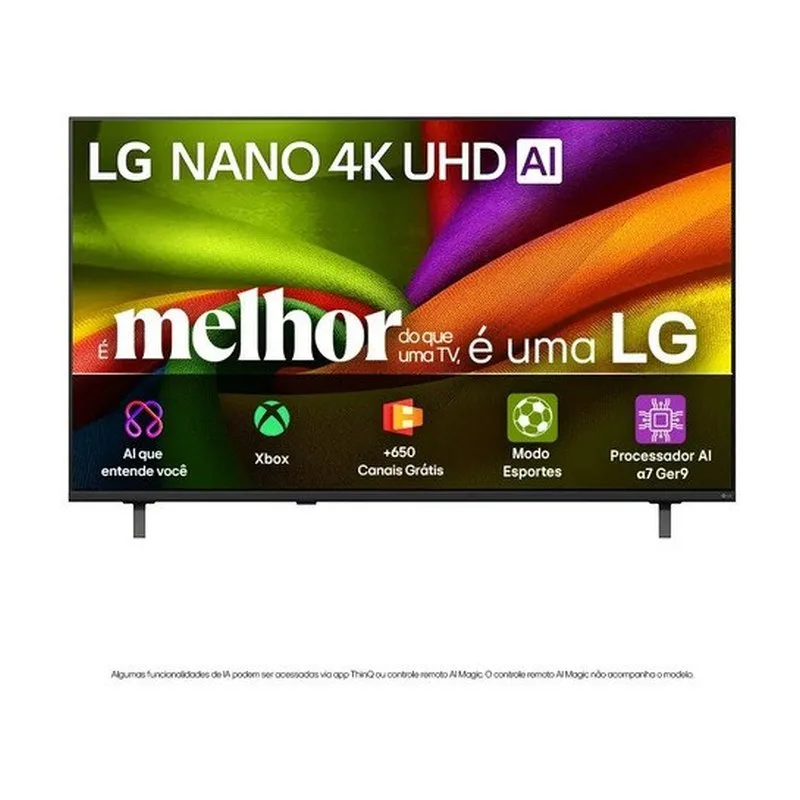 Smart TV 4K 50 LG NANO UHD AI NU850 2026 Processador α7 Ger9 HDR10 Xbox Bluetooth Wi-Fi AI Search Google Gemini webOS 26 - 50NU850BPSA
