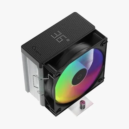 Air Cooler Ocypus Gamma A40 ARGB Digital PretoBranco com Display De Temperatura TDP 200W 4 Heat Pipes AMD AM4 AM5 Intel