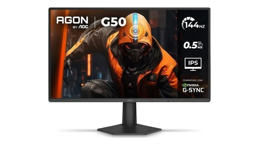 Monitor Gamer AOC AGON G50 24 144Hz 0,5ms IPS HDR10 G-SYNC 24G50F Preto