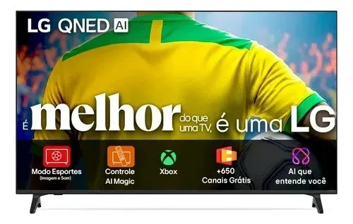 Smart TV 4K 50 LG QNED73 Portal de Games Processador AI α7 Ger8 4K Super Upscaling Google Cast Integrado Controle AI Magic WebOS 25 Modo Esportes Alerta de Esportes