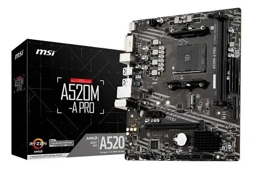 Placa-mãe Msi A520m-a Pro Am4 Matx Ddr4 Preto