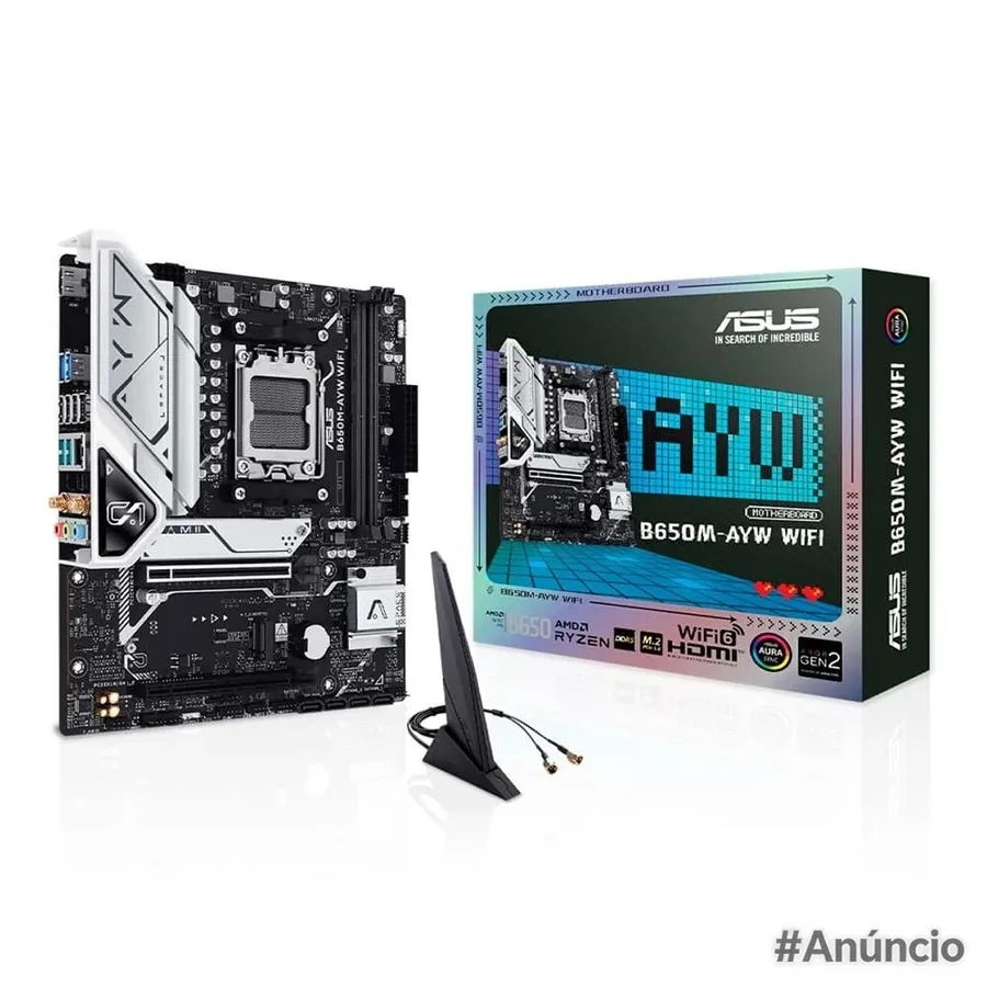 Placa Mae Asus B650M Ayw Wi Fi Am5 Matx Ddr5 Wi Fi Bluetooth 90Mb1Ki0 M0Eay0