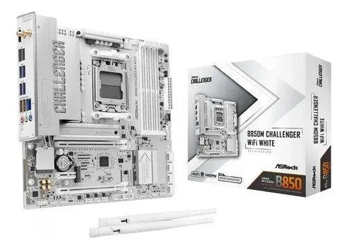 Placa Mãe Asrock B850m Challenger Wifi White Am5 Matx Ddr5