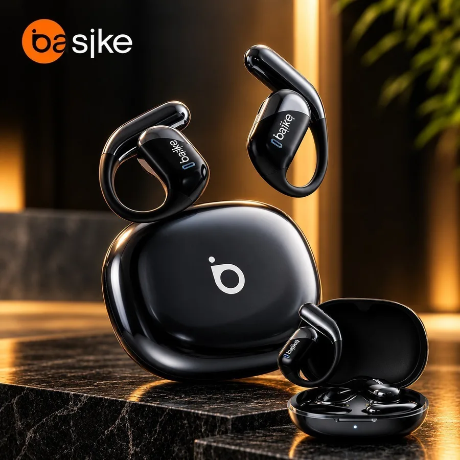 Basike Fone De Ouvido Sem Fio Bluetooth Com Gancho Gamer Esportivo Baixa Latência 100h, Design Aberto