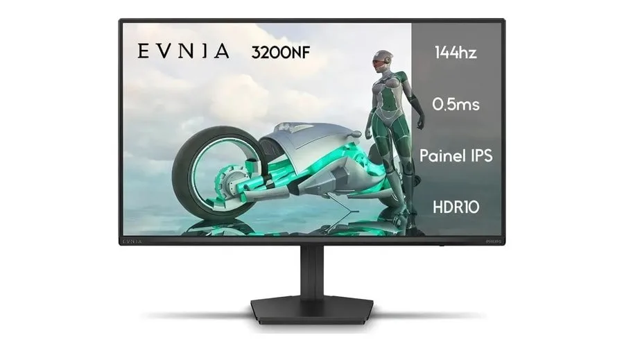 Monitor Gamer Phillips 24 Evnia Ips 144hz 0.5ms Wide Fullhd Preto 127220v