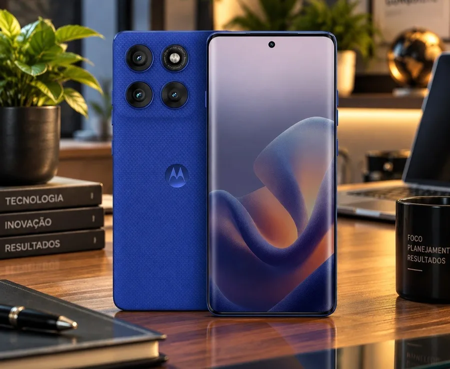 Smartphone Motorola Edge 60 Pro 5g - 256GB 12GB Ram12GB Ram Boost, Tela Quad-curve Moto Ai 50mp Sony Camera Ultrarresistencia Militar Ip68  Ip69 - Azul