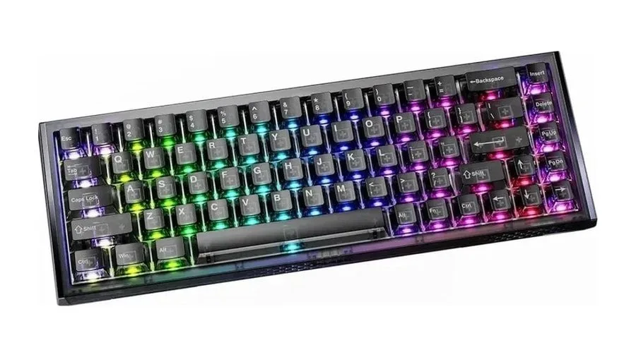 Teclado Gamer Magnético 8000hz Rapid Trigger 0,01mm Hot Swap Switch Ice Blade Cool68 Led Rgb Dareu Ice Black