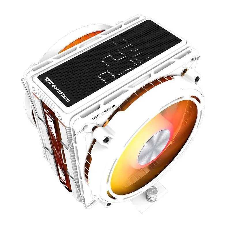 Cooler Para Processador Aigo DarkFlash E400, ARGB, 2x120mm, Branco, E400-DUAL-WH