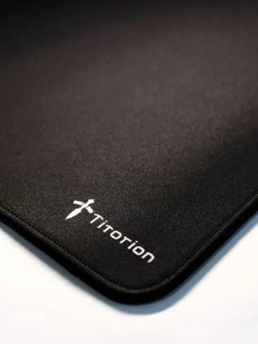 Mouse Pad Gamer Control Profissional 49x42 Deskpad Hexágono Branco Preto Liso Ergonômico - Titorion Preto