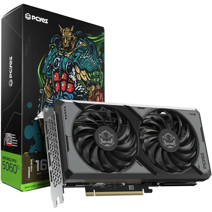 Placa de Vídeo PCYES GeForce RTX 5060 Ti, 16GB, GDDR7, 128-bit, PVRTX5060TIB2F16G